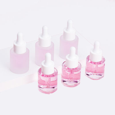 Simple Round Glass Foundation Bottle with Free Samples Transparent Glossy Finish